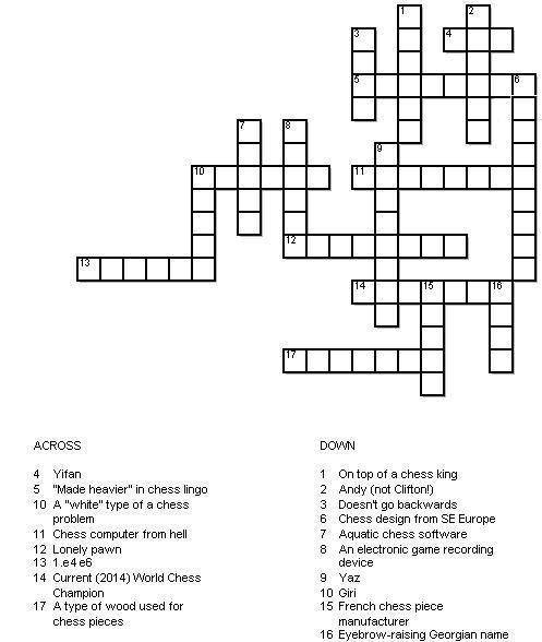 Chess Club Crossword! - WordMint