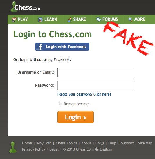 This is important Be Wary of Phishing & Other Scams - Chess