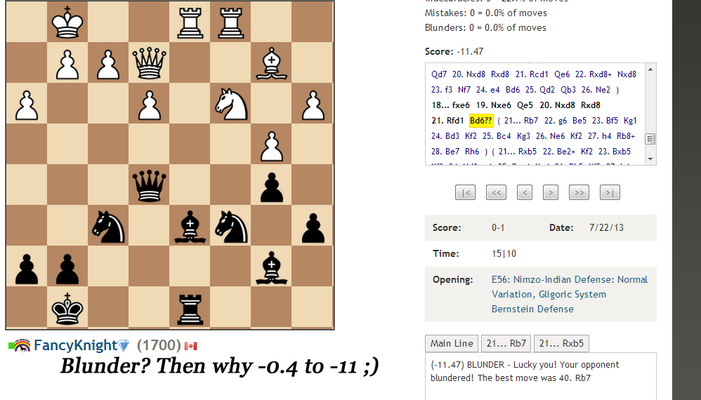 A question about a blunder. - Chess Forums 