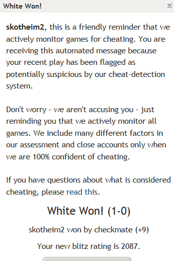 Can i get my account back after cheating - Chess Forums 