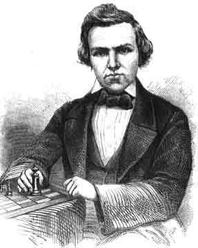 Classic Chess game: Paul Morphy vs Schrufer : Paris (1859