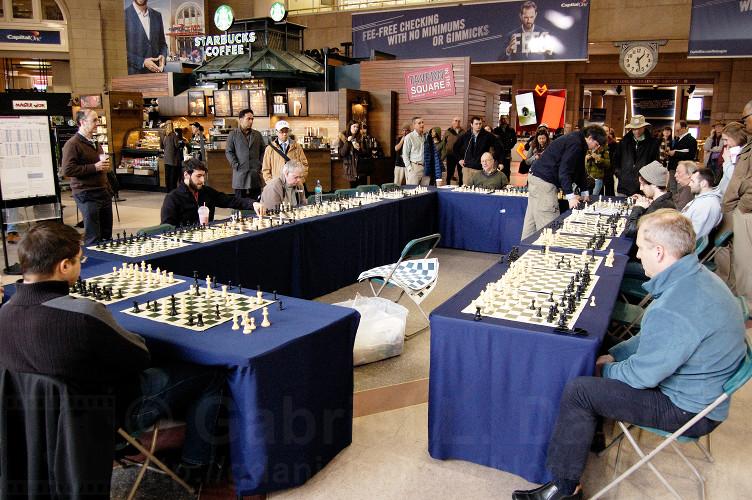 GM Larry Christiansen's simul at South Station, Boston