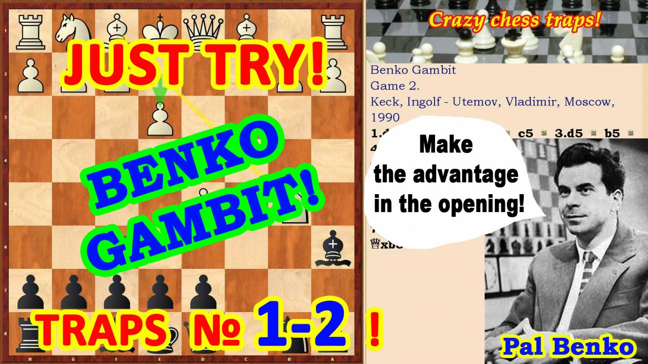 The most famous chess opening traps in the Benko Gambit!