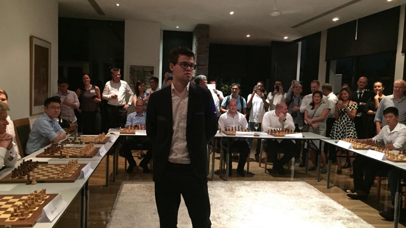 Magnus Carlsen's Singapore Simultaneous Exhibition - an astounding show of speed and precision!