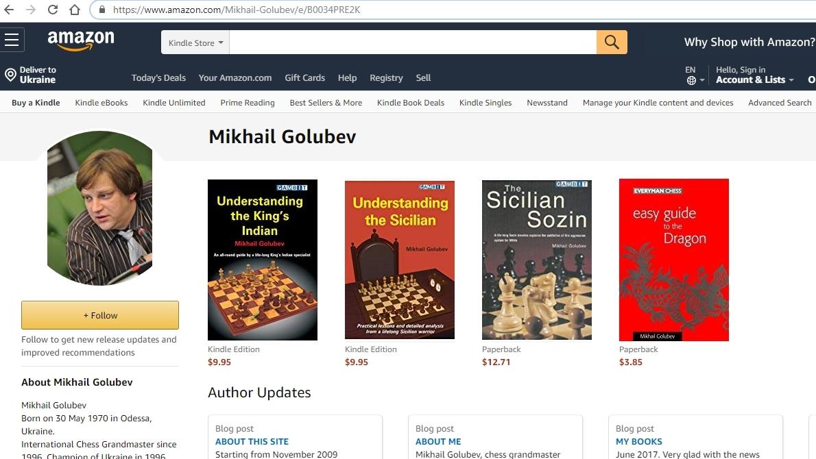 my chess books at Amazon
