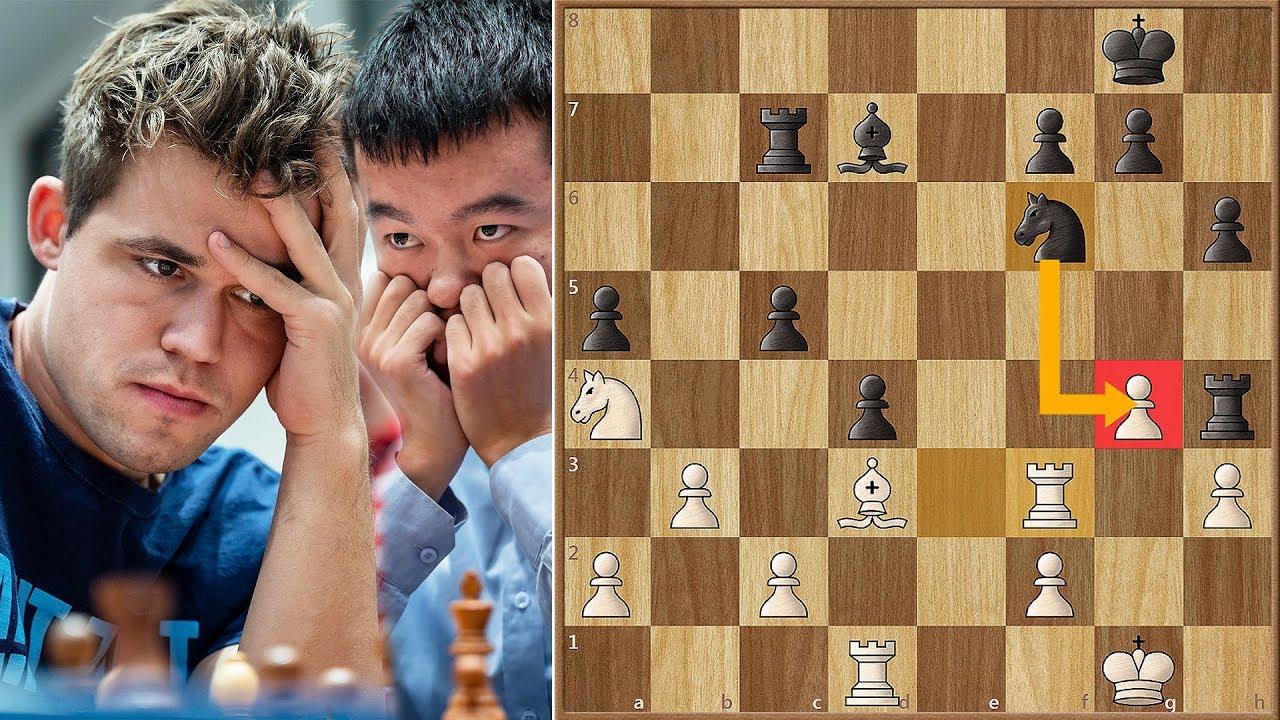 White to play and win, Ding Liren vs Magnus Carlsen