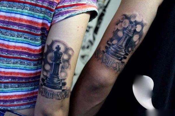 white queen chess piece tattoo