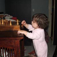 my baby playing chess