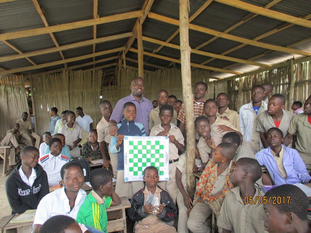 CM Fumey during a chess program in Kara, Togo.
