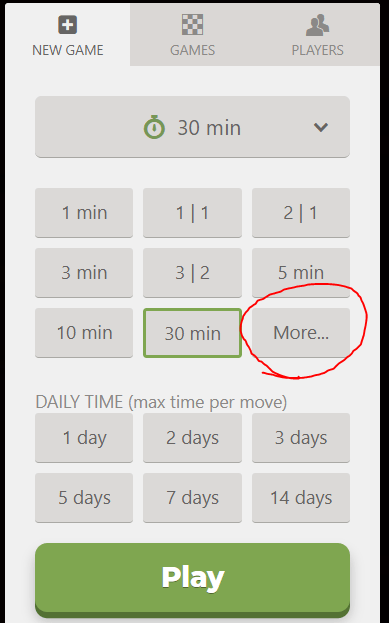 No option for 30min game on android app - Chess Forums 