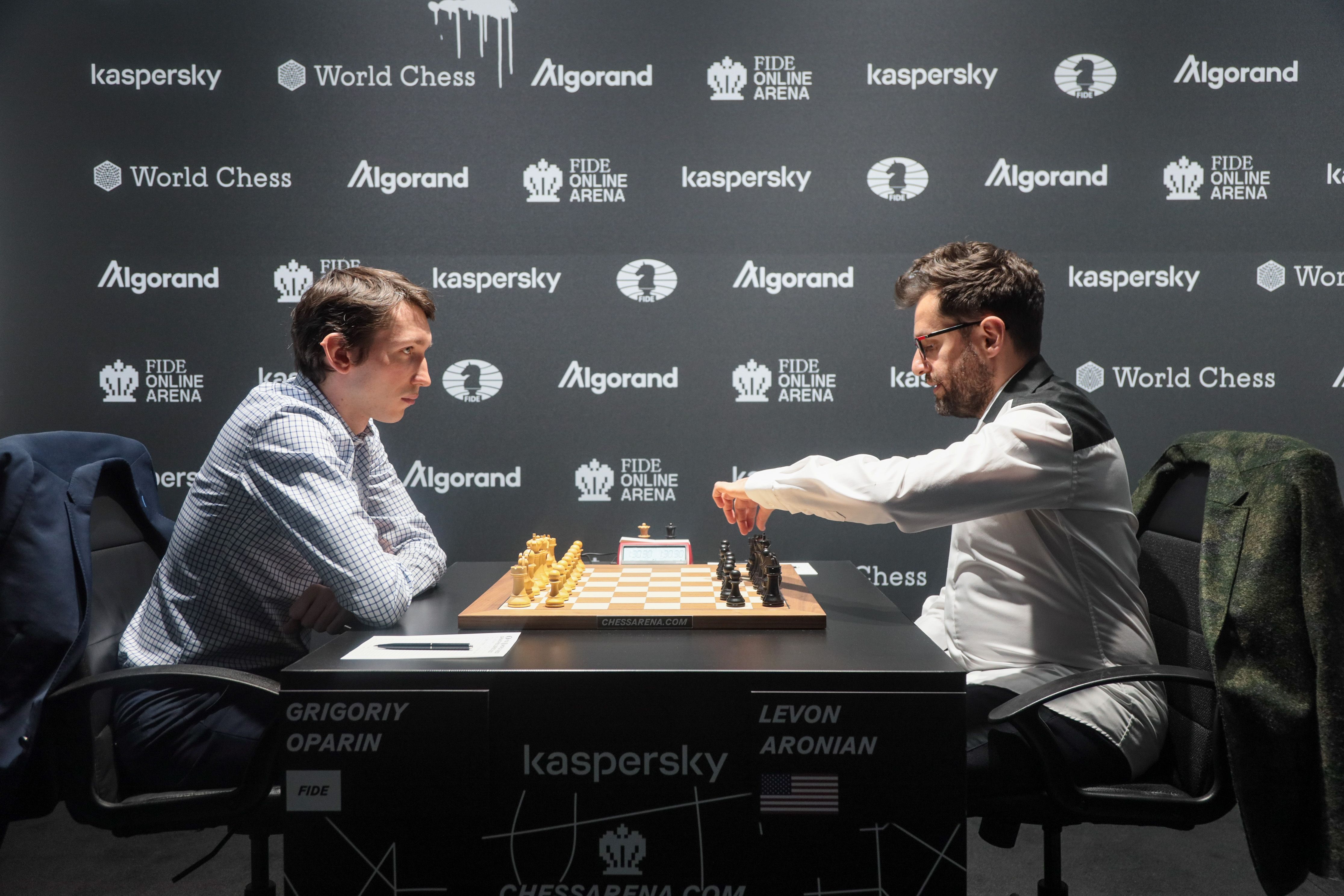 Wesley So and Amin Tabatabaei after Game 2 of the FIDE Grand Prix in Berlin  Semifinals