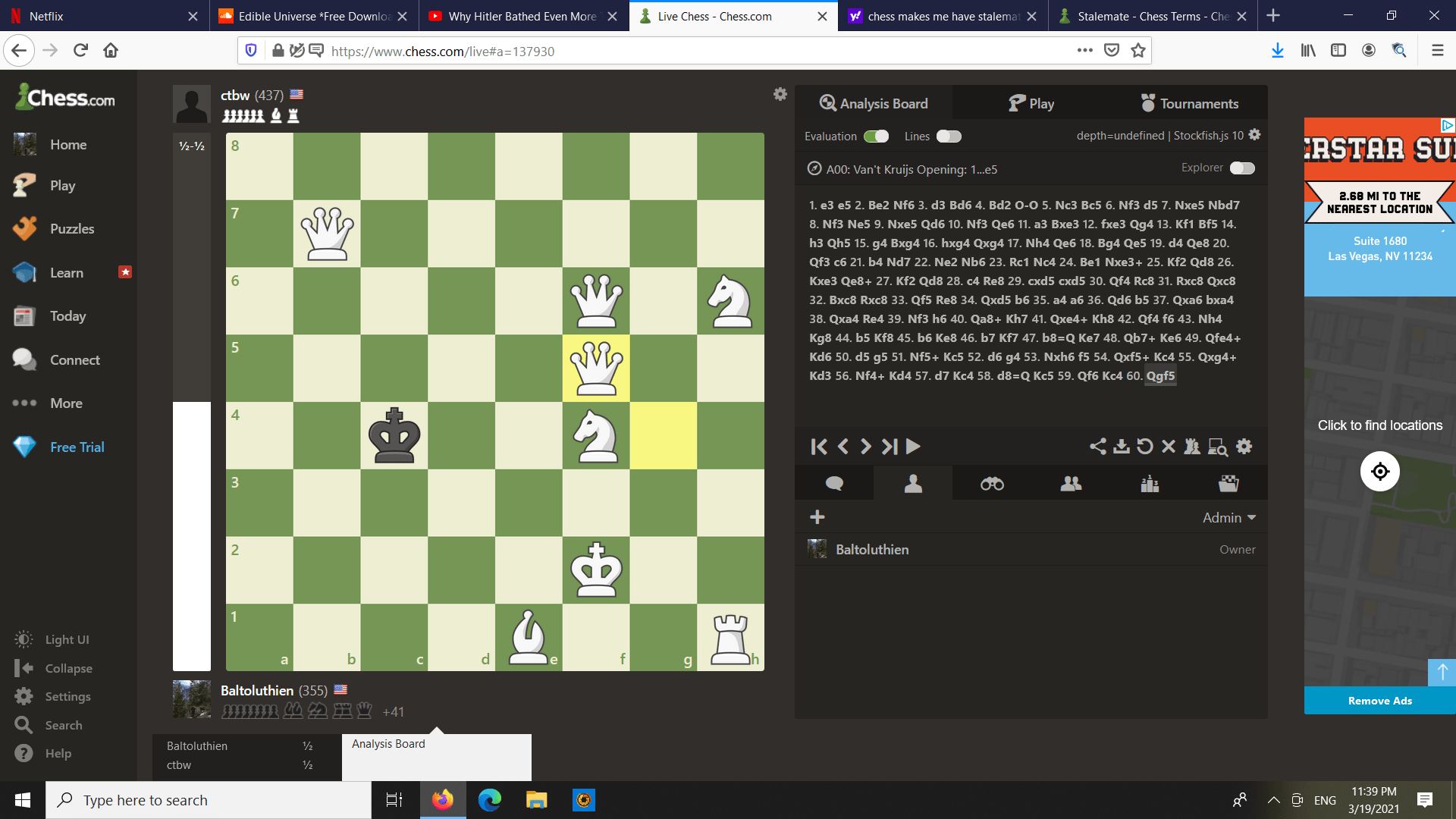 Why was this a stalemate?? - Chess Forums 