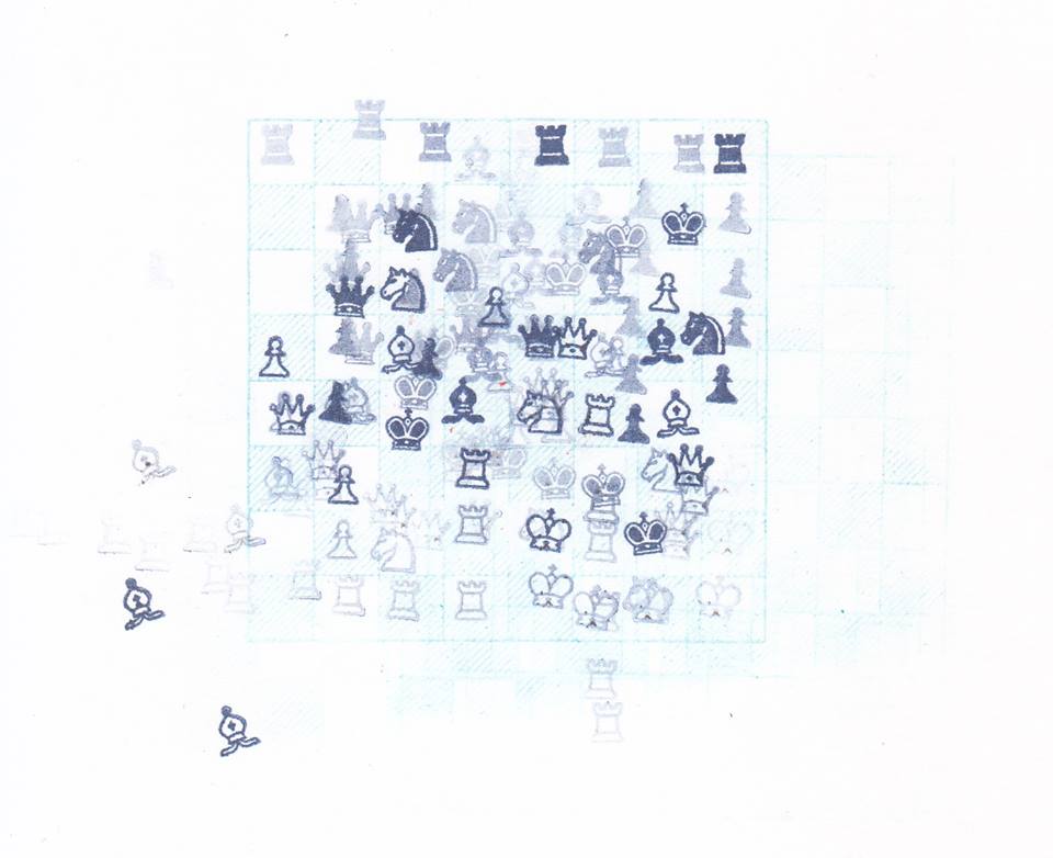 P110 King chess piece rubber stamp 