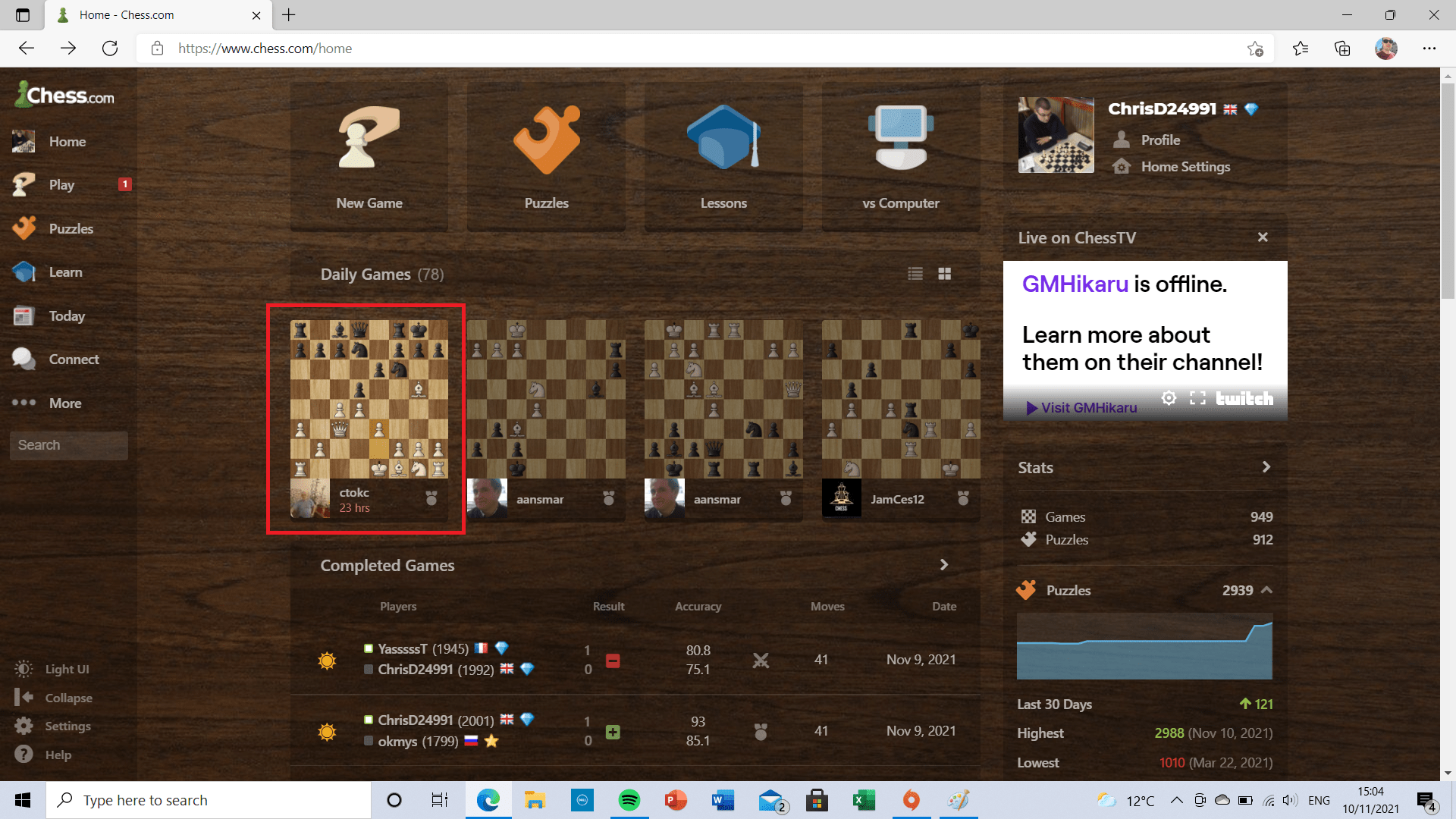 The computer thinks Qb4 was my best move here. In fact, it's not, due to  the continuation of 1. Qb4 and then me getting snap-banned from online chess  for playing the most