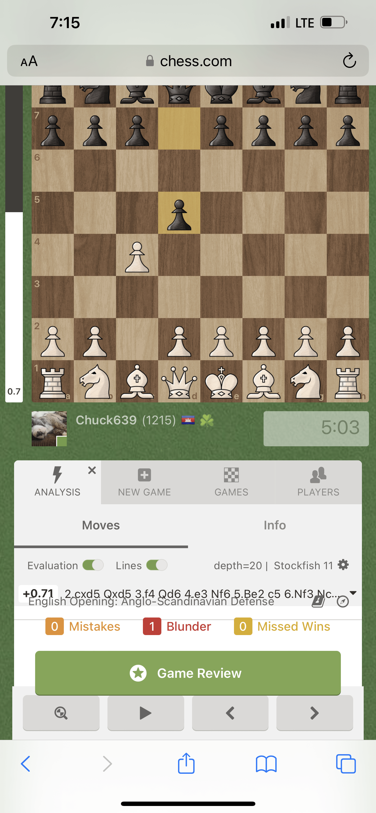 Chess openings: Alekhine's Defense, Modern (B05)
