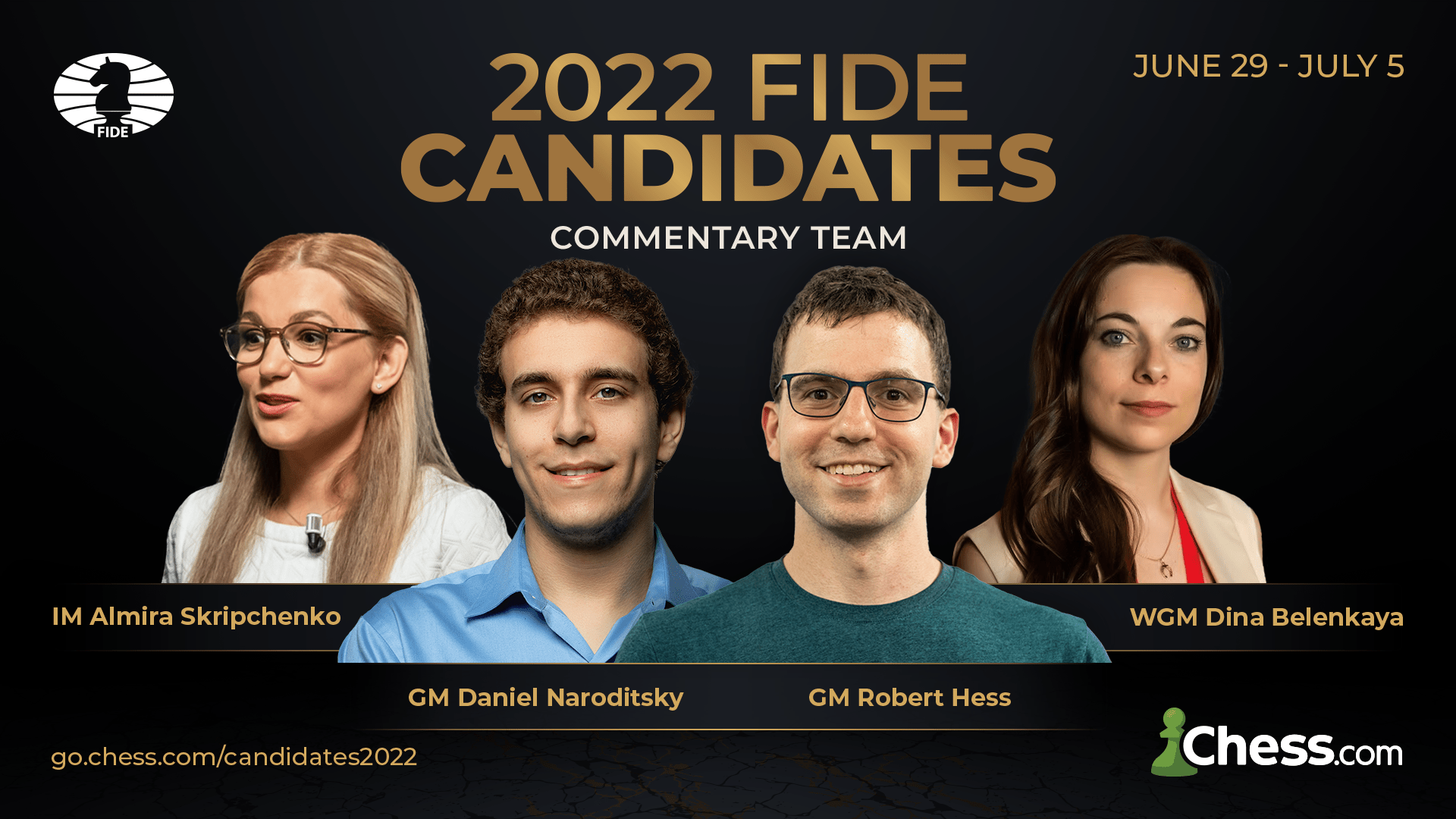 2022 FIDE Candidates Chess.com commentary team