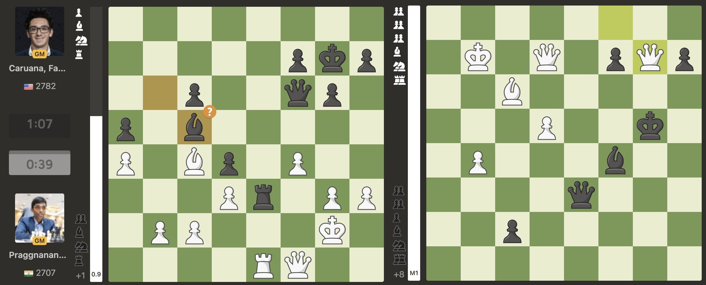One slip, Praggnanandhaa R vs Fabiano Caruana