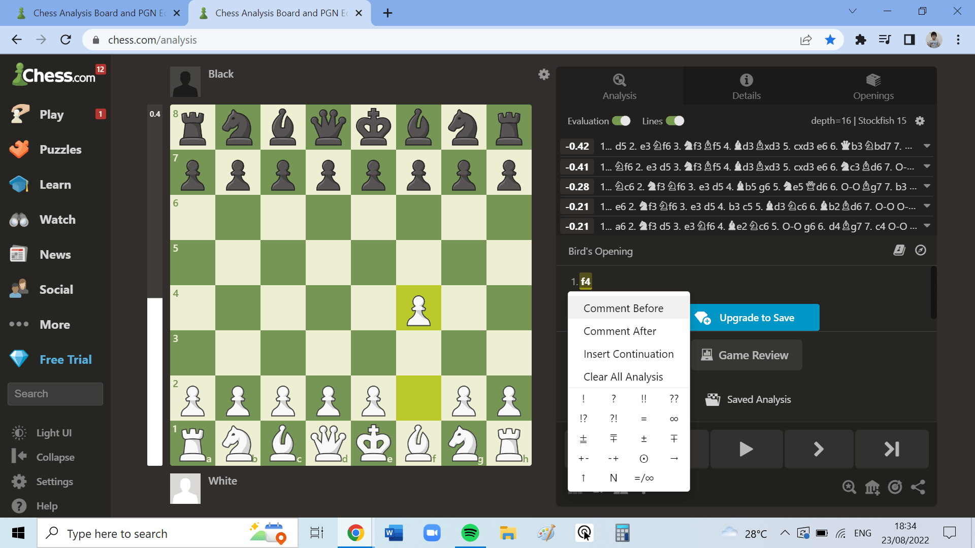 User not allowed access to analysis - Chess Forums 