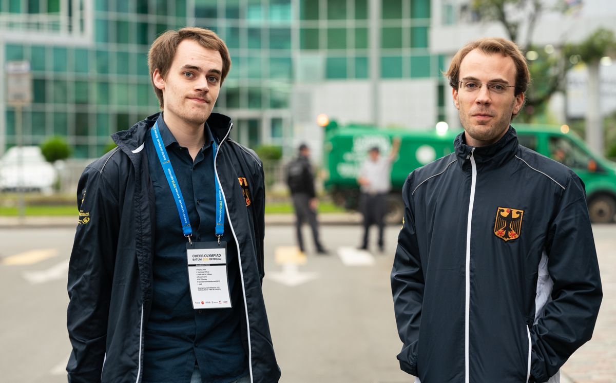 Former teammates GM Matthias Bluebaum and Georg Meier in Batumi, 2018. Photo: Maria Emelianova/Chess.com