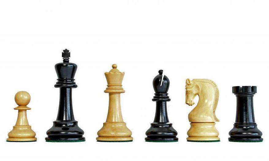 The Zagreb Elite Chess Pieces 3.875" King Golden Rosewood & Ebonized Boxwood 