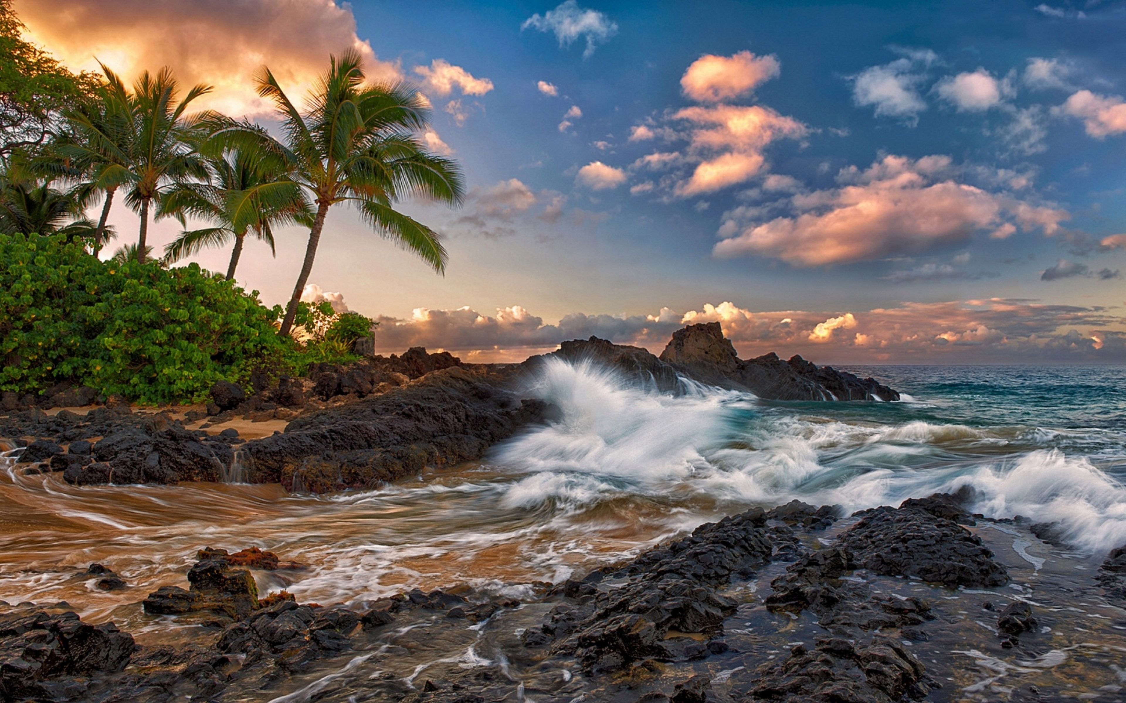 Острова южного тихого океана. Мауи Гавайи. Пляж Хонокалани, остров Мауи, Гавайи. Тихий океан Гавайи. Фон Гавайи остров Мауи.