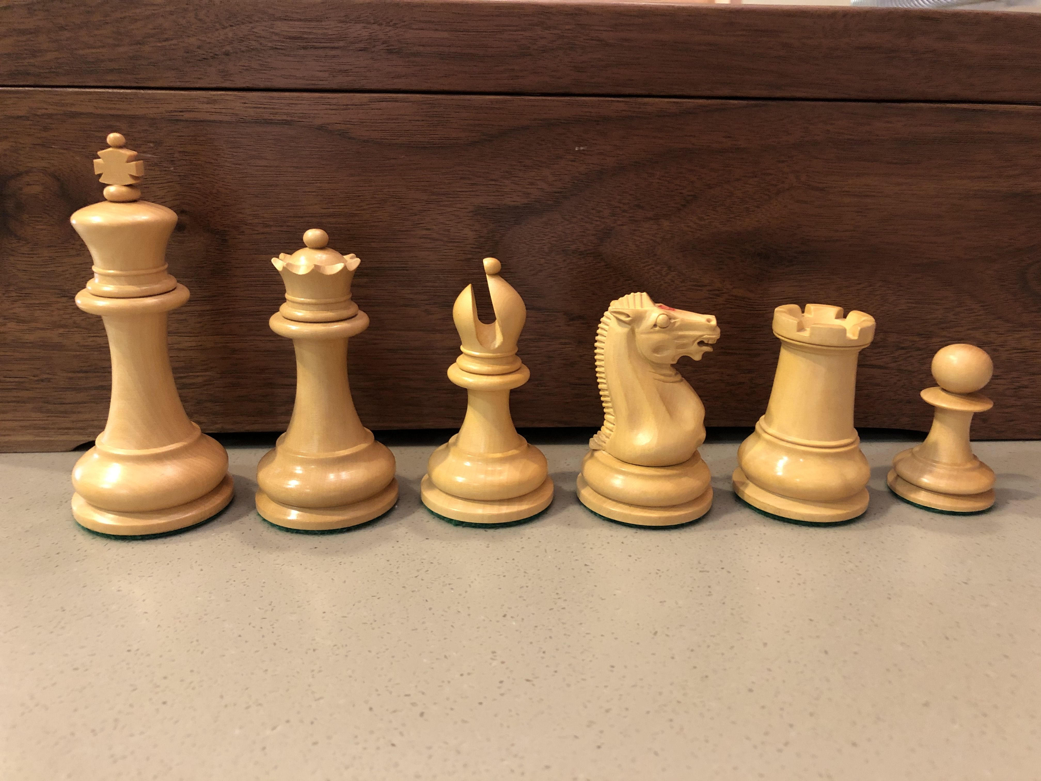 Natural Wood Walnut & Sycamore Veneer Chess Board 