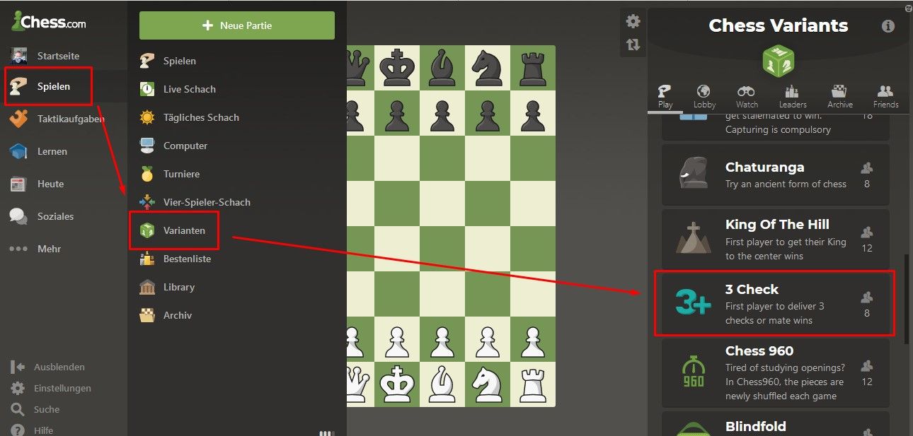3 Schach Schach - Schachvarianten