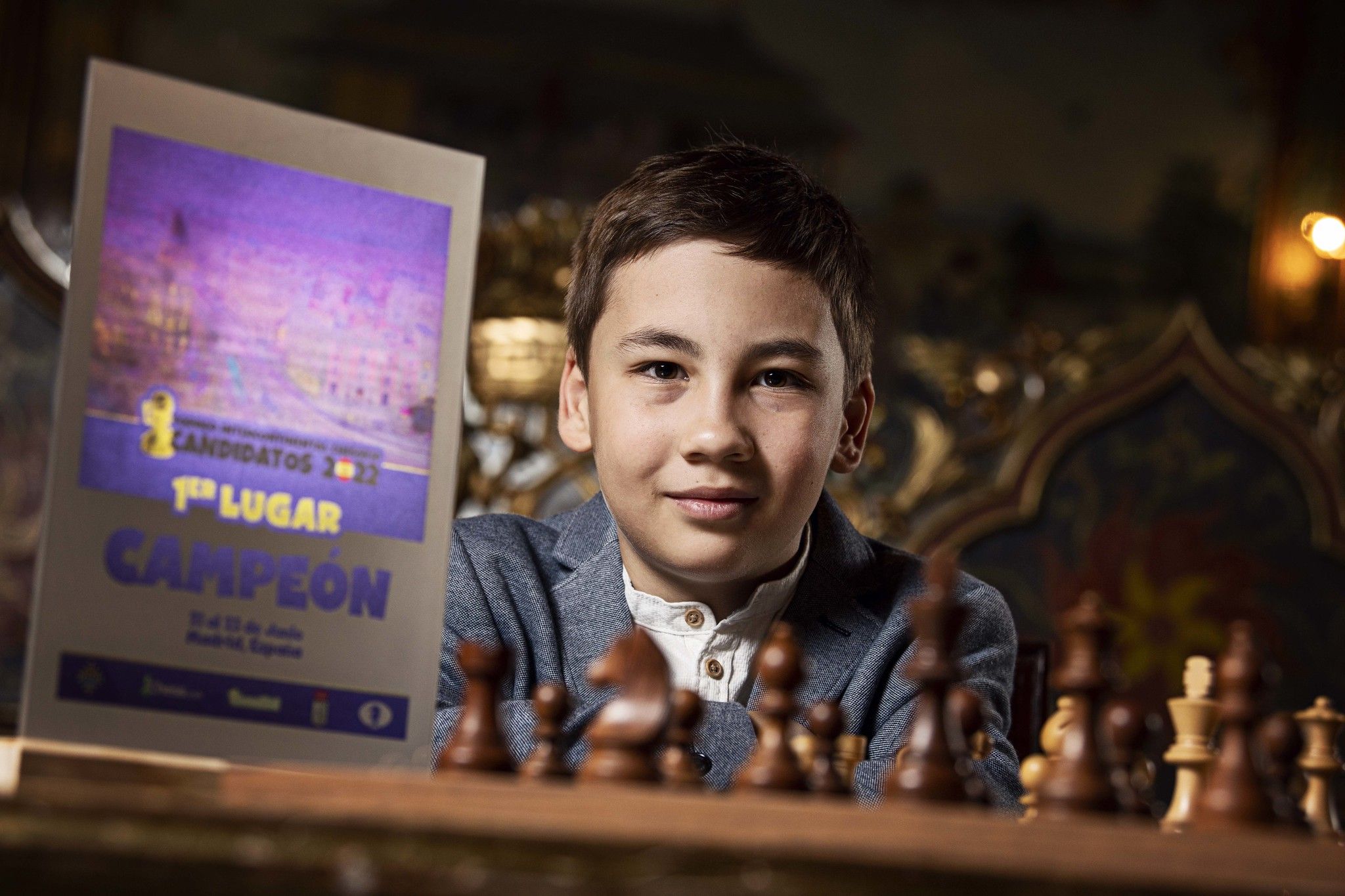 A picture of chess player Artyem Bogdanov at the 2022 ChessKid Candidates Tournament.