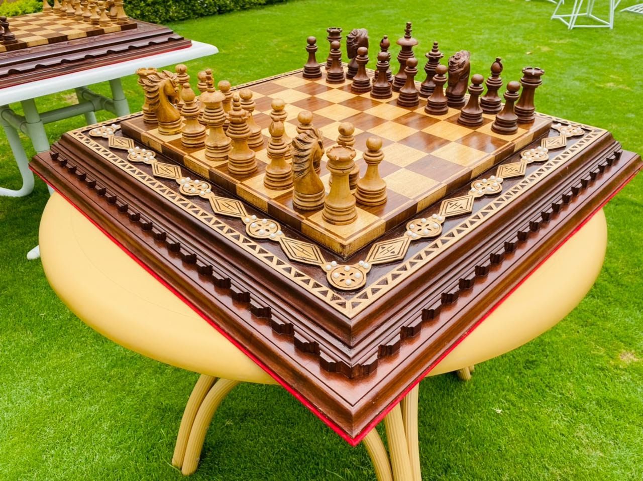 Sold at Auction: HERMÈS, Hermes A Wood Samarcande Chess Set