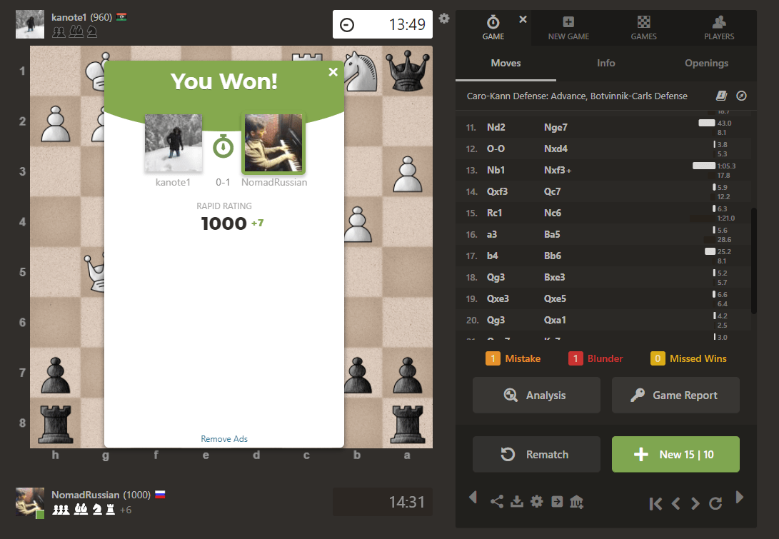 Is level 1000 in chess good?
