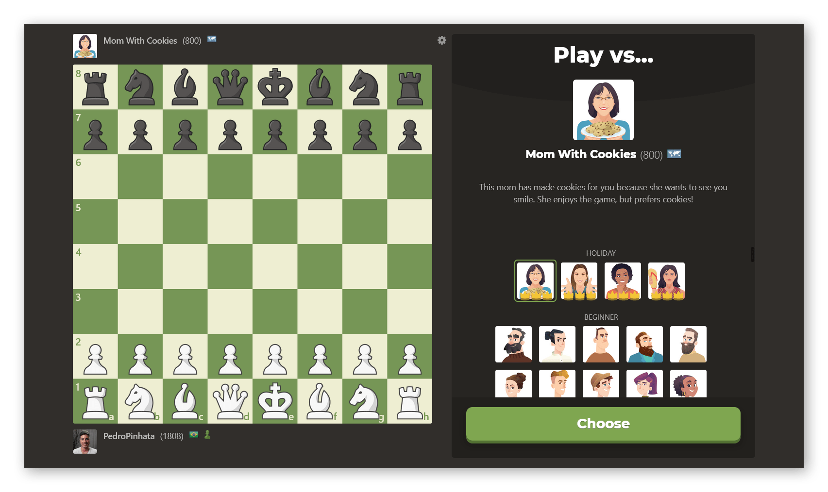 You can now play chess against the new mom bots