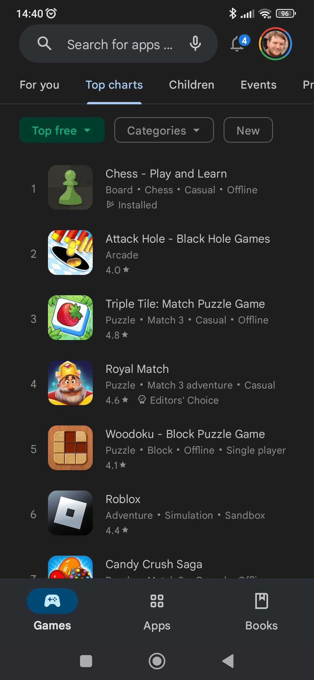 शतरंज यूके में Google Play Store में नंबर एक स्थान पर पहुंच गया