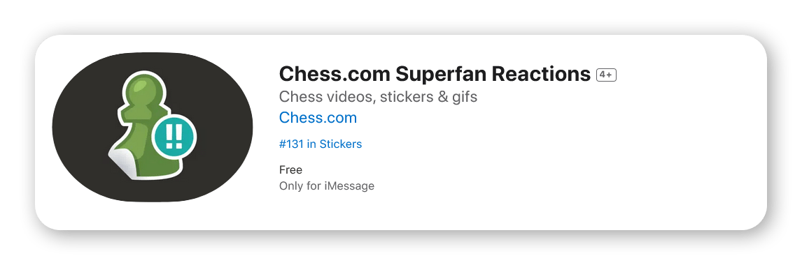 Superfan Reactions App Chess.com iOS Store