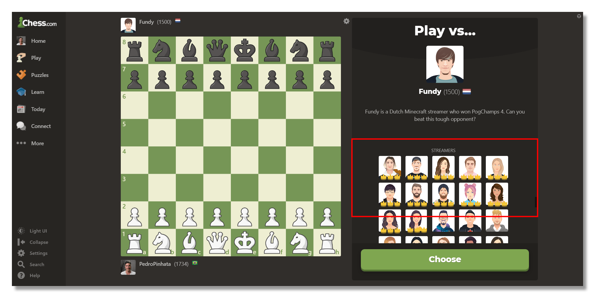 Play Chess Against The PogChamps 4 Bots