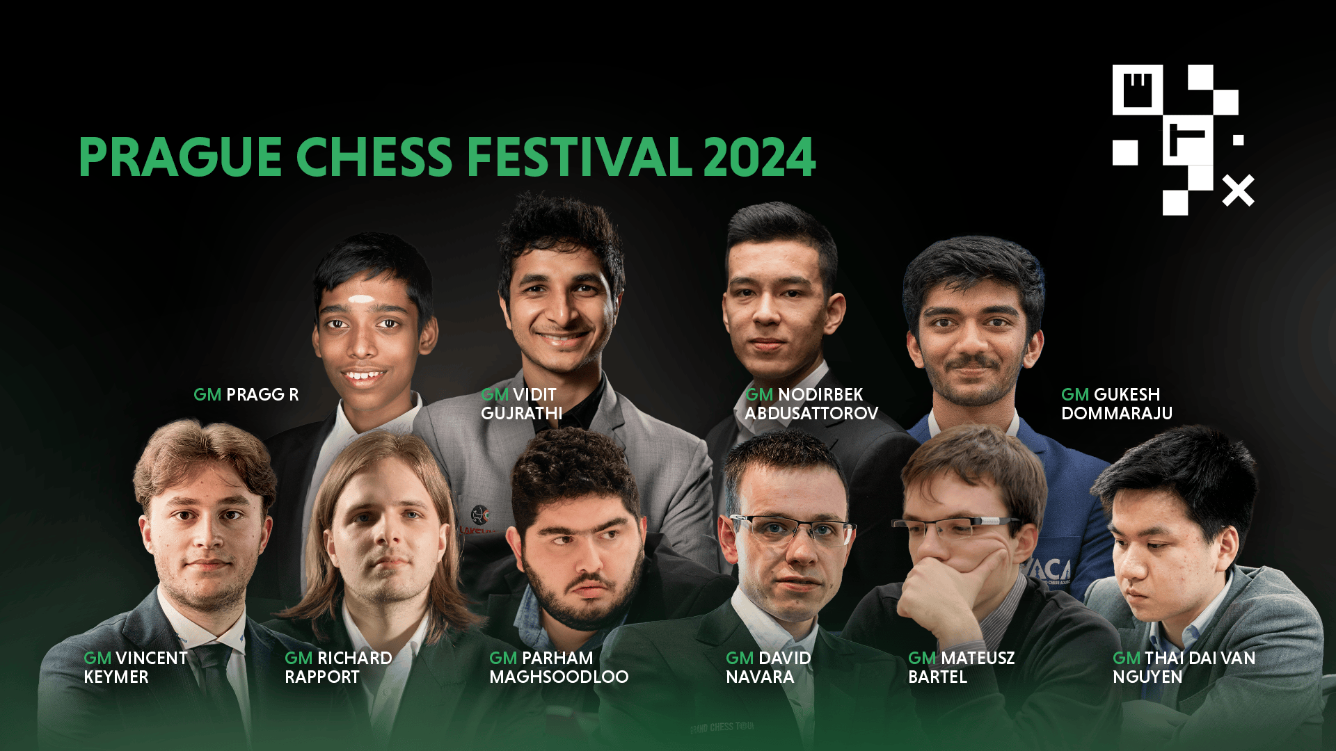Jogadores do Festival Internacional de Xadrez de Praga 2024