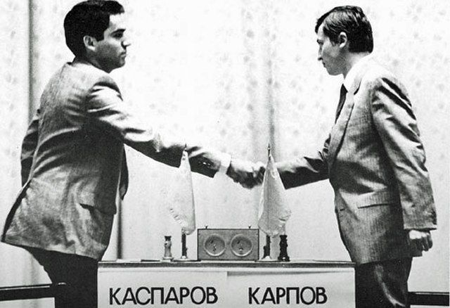 Kasparov and Karpov in 1985.