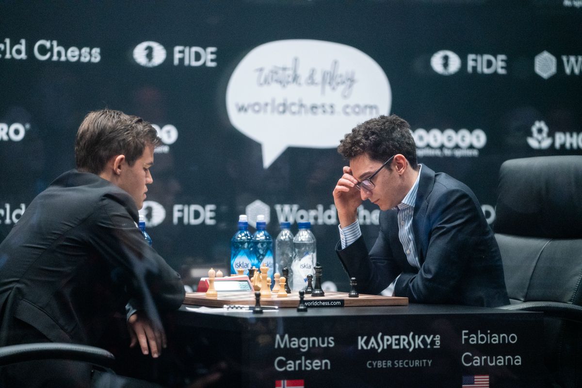 Magnus Carlsen admits nerves after high-wire draw with Fabiano Caruana, World Chess Championship 2018