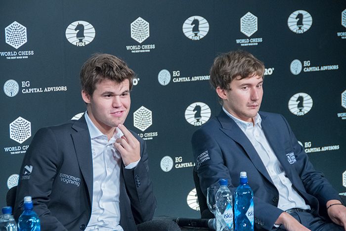 Magnus Carlsen ties Sergey Karjakin in world chess match playoff -  Washington Times