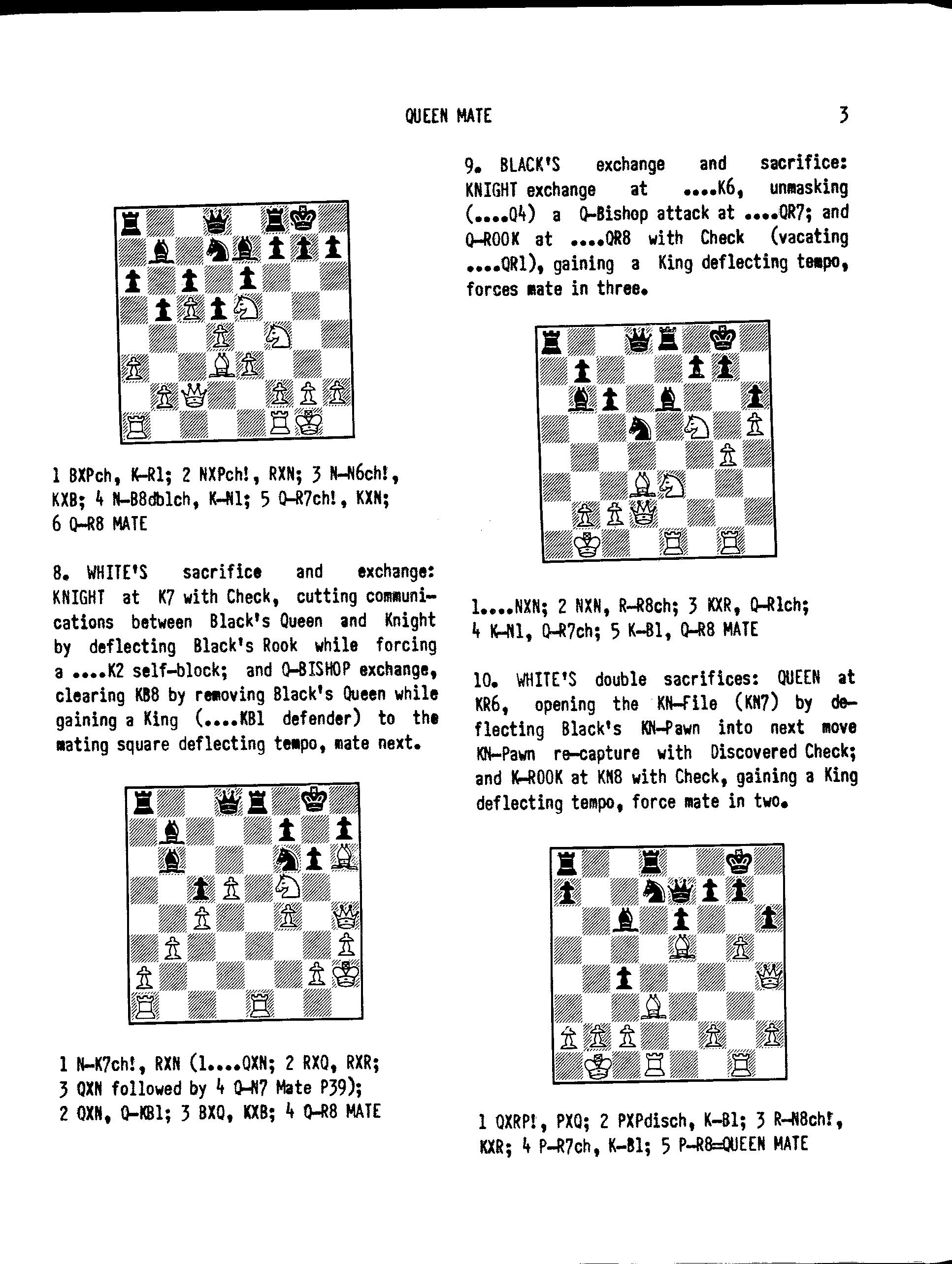 500 Chess Checkmate Puzzles in Three and Four Moves Printable