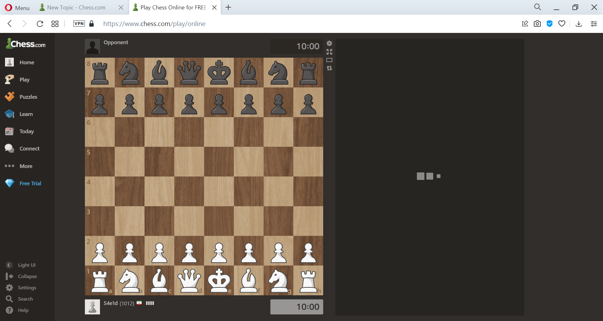 I can not play a game through Play - Chess Forums 