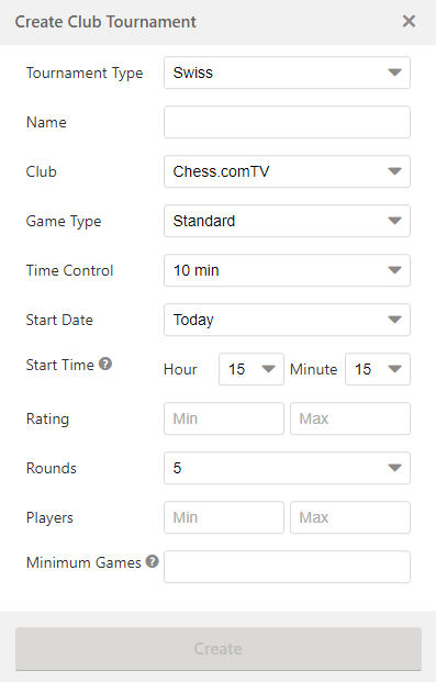 Run Chess Events Online 