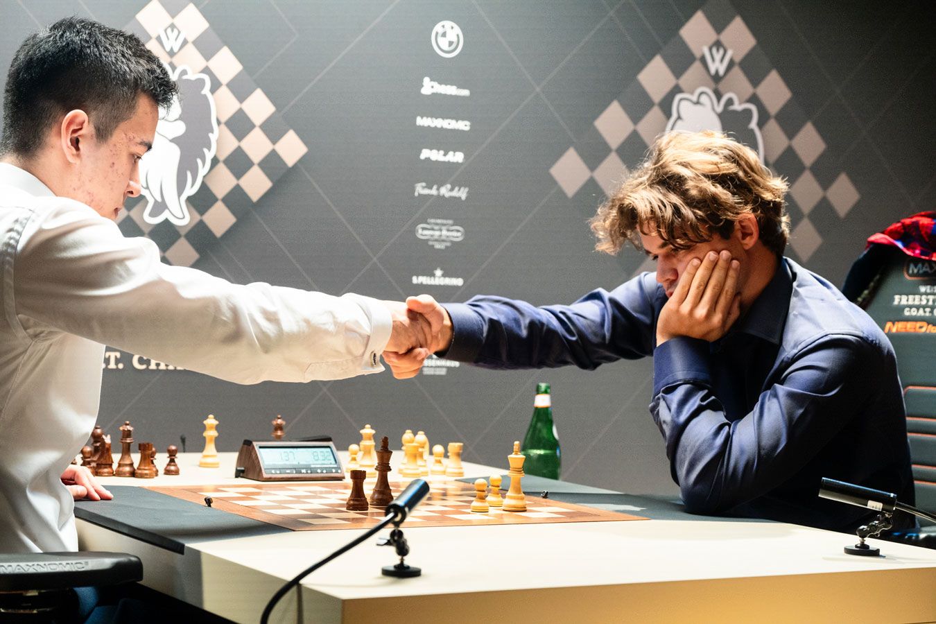 Abdusattorov has an excellent record against Carlsen, and beat him again in the rapid in Freestyle Chess in Germany this year. Photo: Maria Emelianova/Chess.com