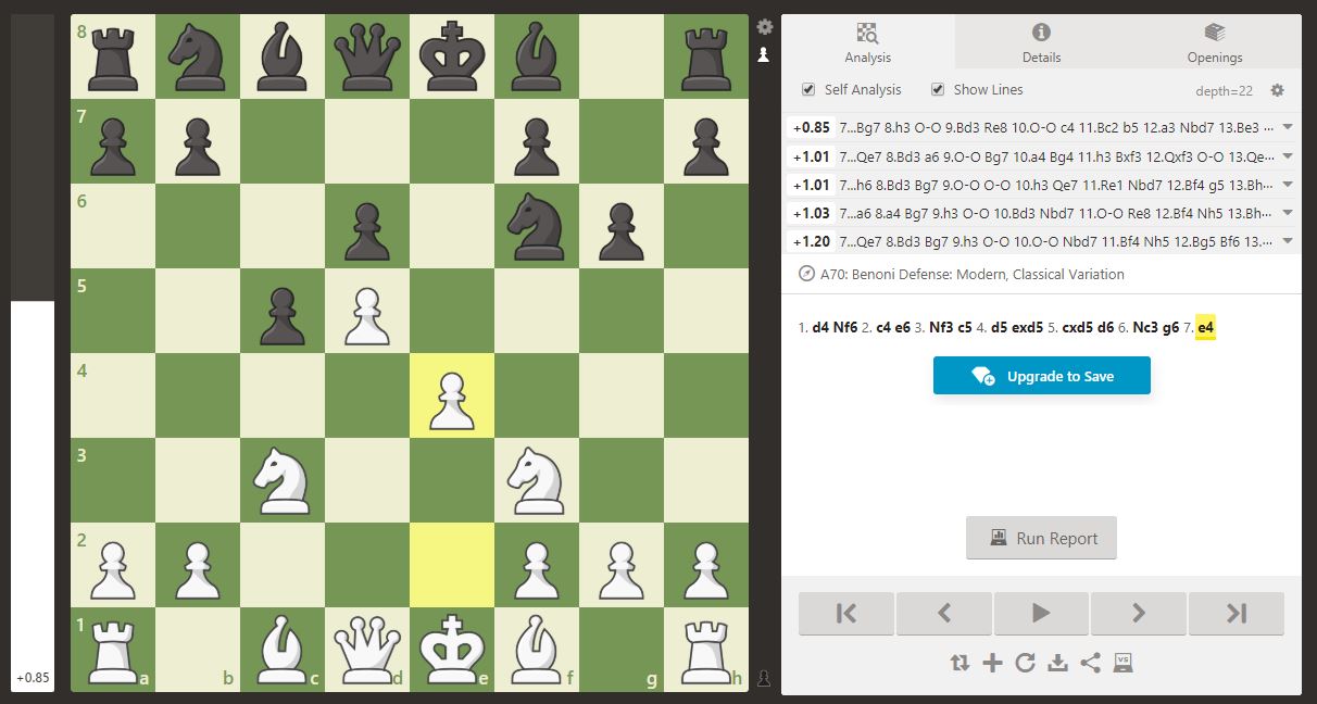 Benoni Defense - 1.d4 Nf6 2.c4 c5 3.d5 - PPQTY