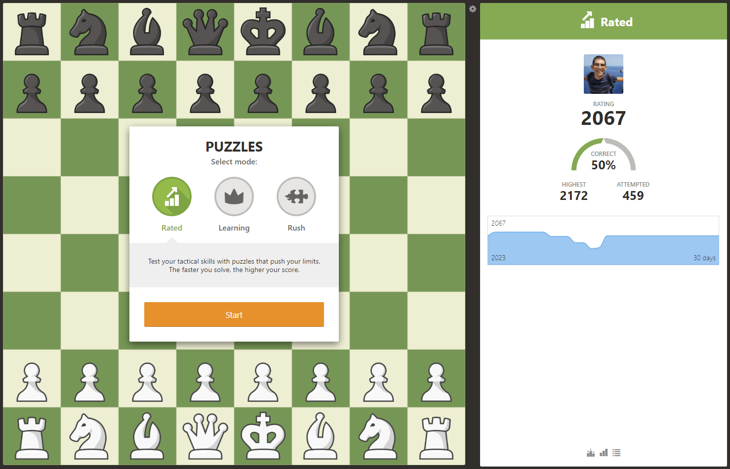 I Tried To Reach My HIGHEST Rating in Chess Puzzles 