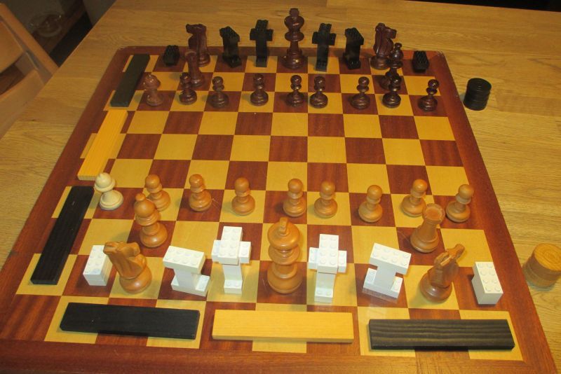 Musketeer Variant Chess Board Vinyl 12x12 Square Brown 