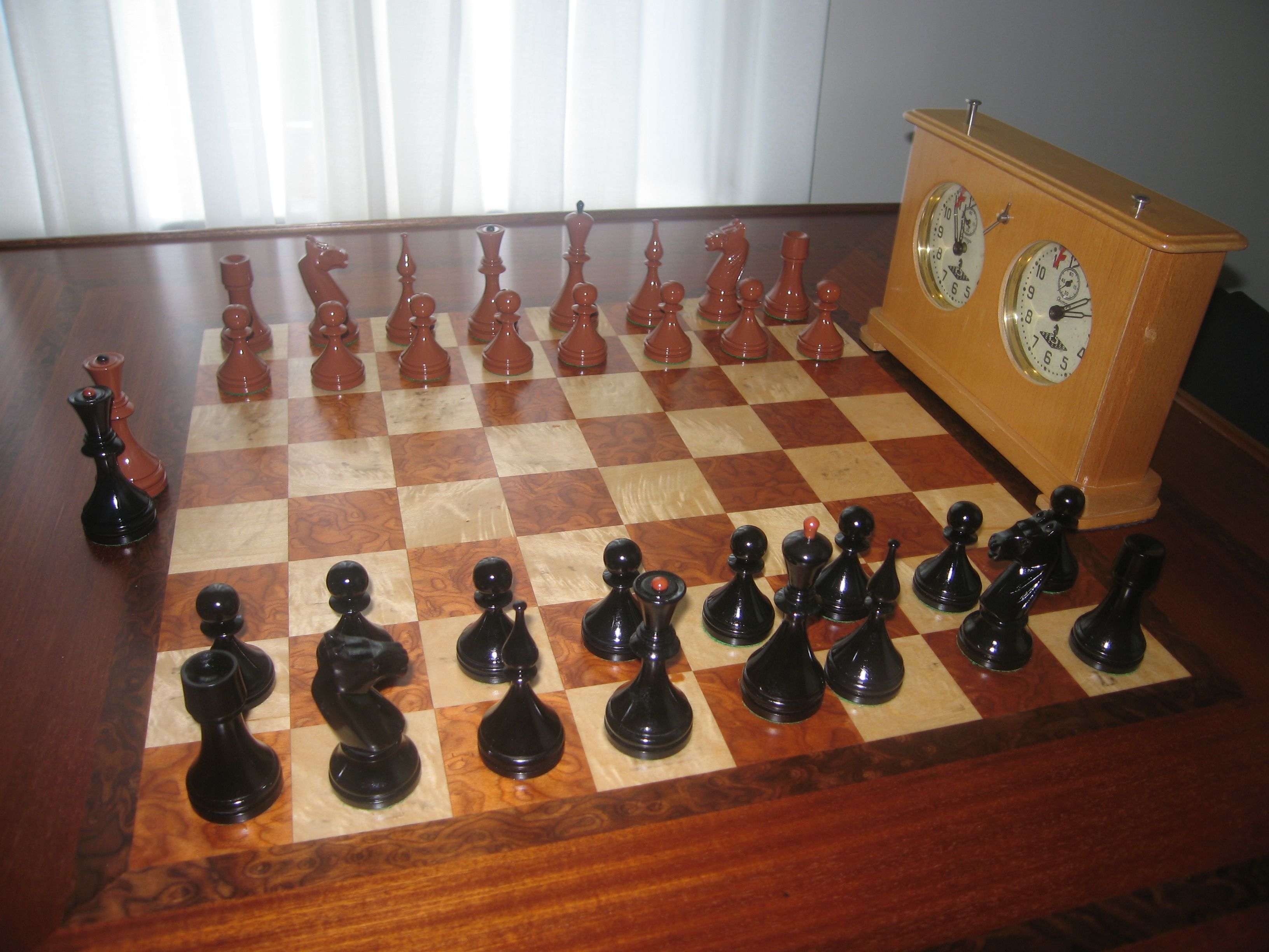 Box wood 4” Reproduced 1961 Soviet Championship Baku Chess Set in Ebonized 
