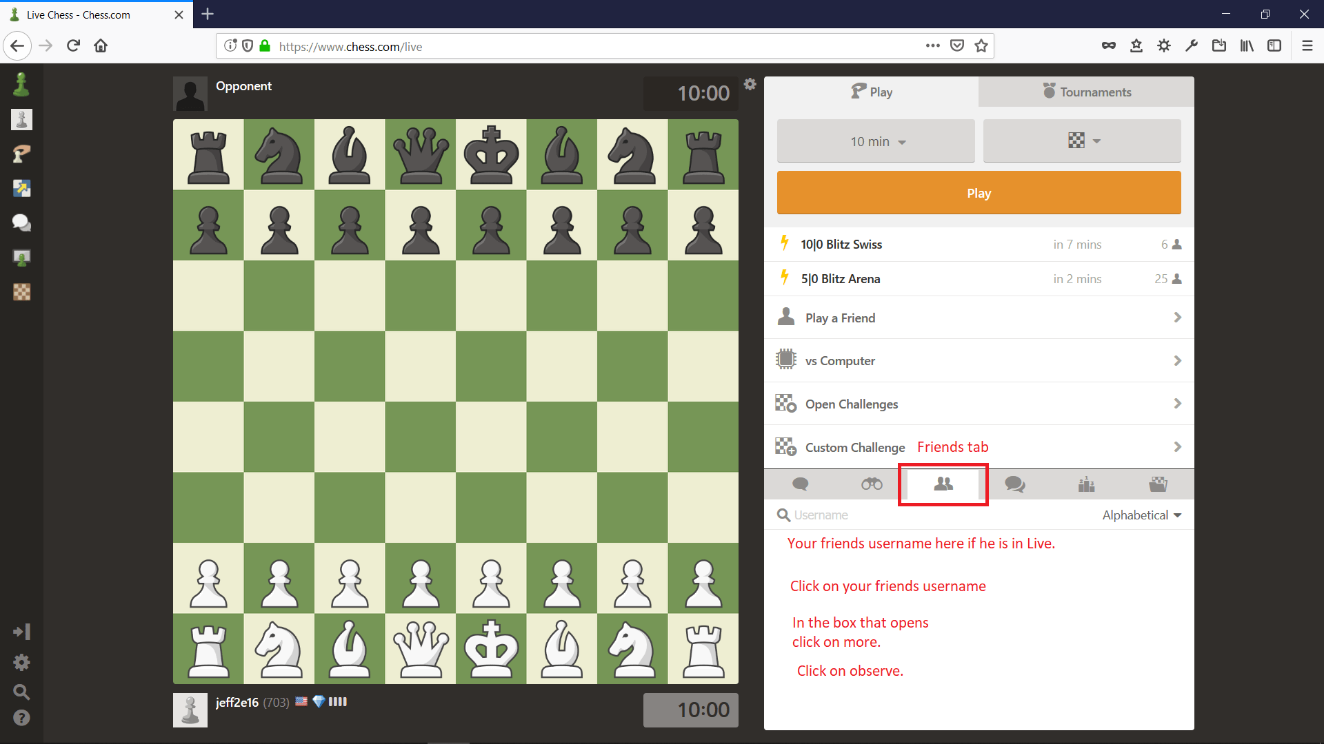 watch a friends game - Chess Forums 