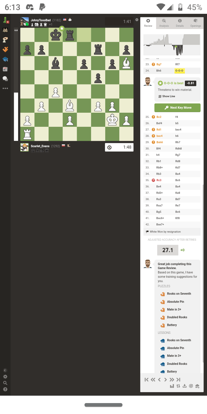 Why is Game Review giving me bad advice? - Chess Forums 