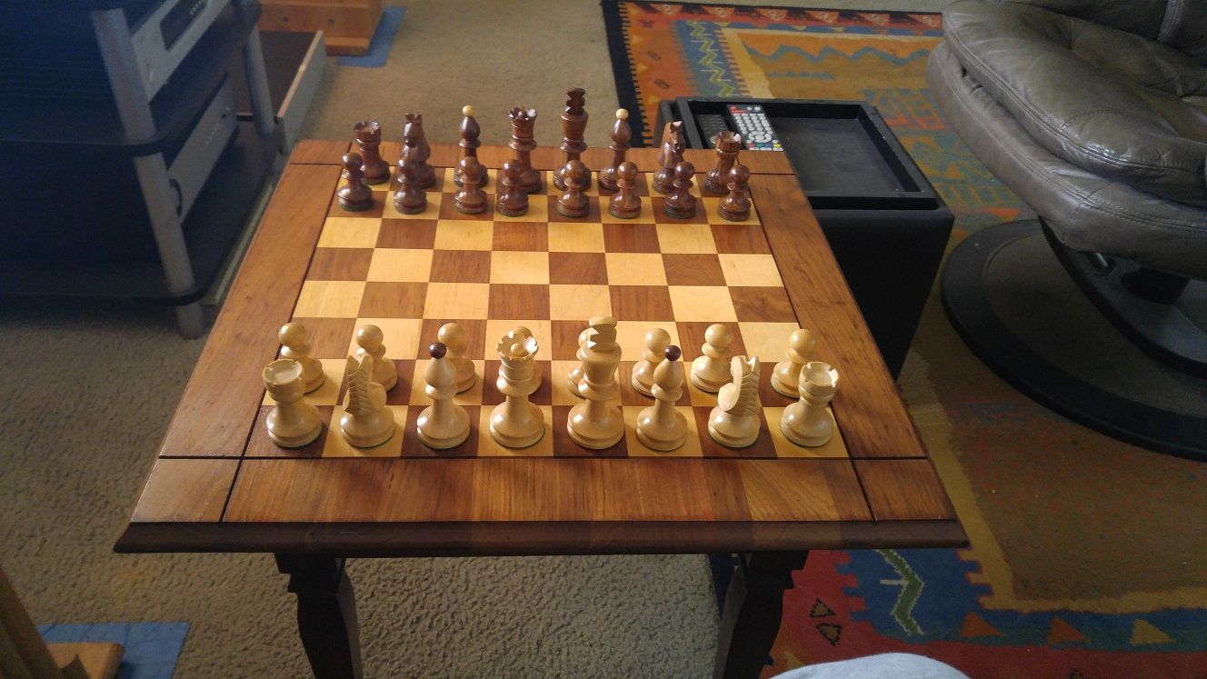 Sheesham 4 5/8" KIng Anderssen Staunton Wood Chess Set Large 19" Walnut Board 