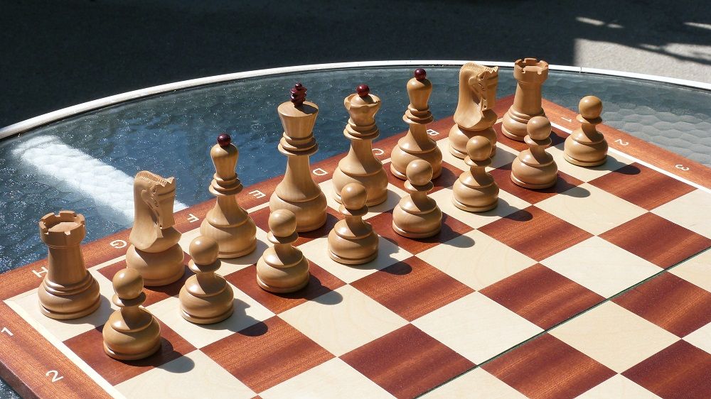 Folding Rosewood Chess Board 18" Yugo Staunton Chess Pieces King Size 3.75" 